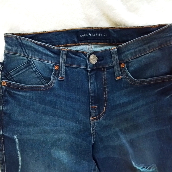 ROCK AND REPUBLIC JEANS Berlin Skinny Ripped size 4 NEW - Picture 3 of 14
